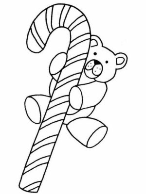 Picture of Candy Cane Coloring Page Free for Children   32941