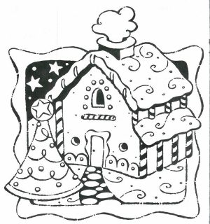 Picture of Gingerbread House Coloring Pages Free for Children   S4lii