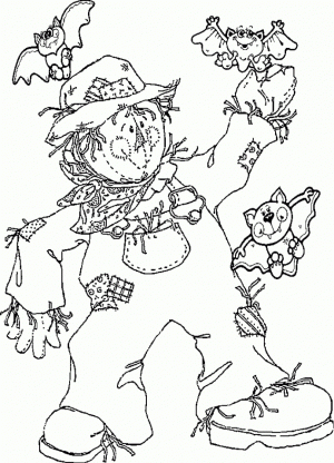 Picture of Scarecrow Coloring Pages Free for Children   S4lii