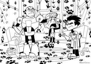 Picture of Teen Titans Coloring Pages Free for Children   S4lii