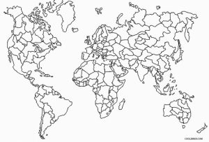 Picture of World Map Coloring Pages Free for Children   upmly