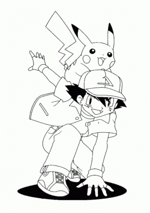 Pikachu and Ash Coloring Pages   9678a