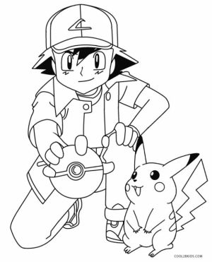 Pikachu and Ash Coloring Pages   uag4m