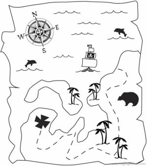 Pirate Map Coloring Pages   41bct