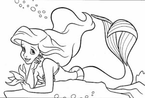 Preschool Ariel Coloring Pages to Print   nob6i