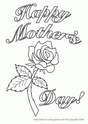 Preschool Coloring Pages of Mothers Day Free to Print out   72108
