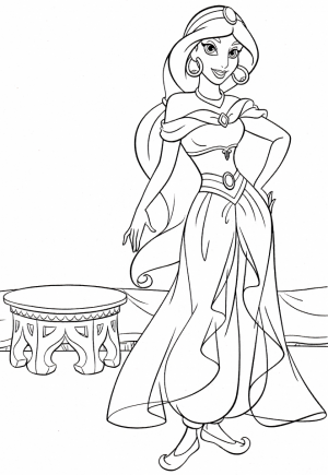Princess Jasmine Printable Coloring Pages for Girls   52471