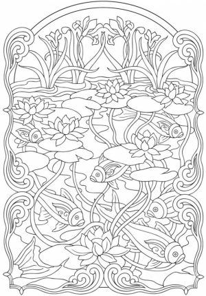 Printable Art Deco Patterns Coloring Pages for Adults   87642