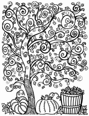 Printable Autumn Coloring Pages for Adults   564xc