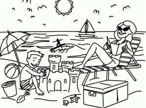 Printable Beach Coloring Pages   D4VIF
