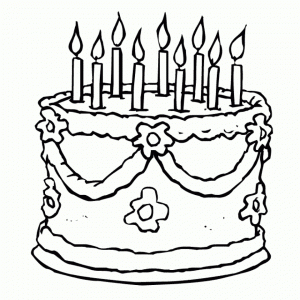 Printable Birthday Cake Coloring Pages Online   91060
