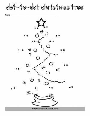 Printable Christmas Dot to Dot Coloring Pages   M8GNK