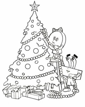 Printable Christmas Tree Coloring Pages for Children   04971