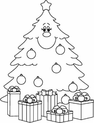 Printable Christmas Tree Coloring Pages for Children   67421