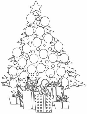 Printable Christmas Tree Coloring Pages for Children   78421