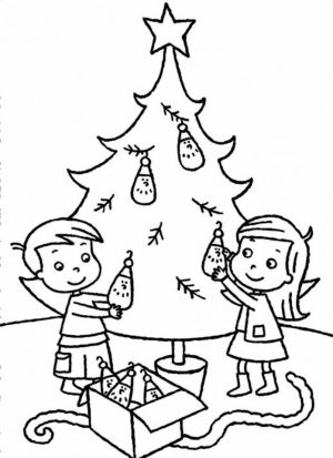Printable Christmas Tree Coloring Pages for Children   95673