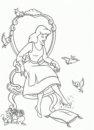 Printable Cinderella Disney Princess Coloring Pages for Girls   34971