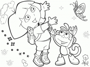 Printable Dora The Explorer Coloring Pages Online   mnbb28