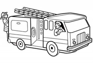 Printable Fire Truck Coloring Page for Kids   5181