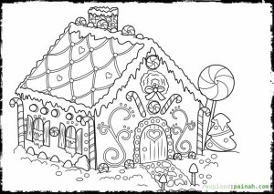 Printable Gingerbread House Coloring Pages for Kids   BKj66