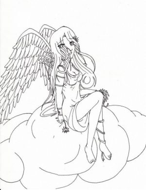 Printable Hard Coloring Pages of Angel for Grown Ups   8CFQ34