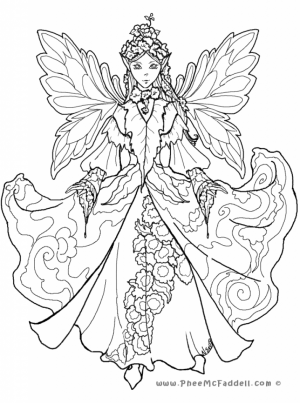 Printable Hard Coloring Pages of Angel for Grown Ups   9NB138