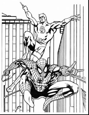 Printable Marvel Coloring Pages Captain America and Spiderman   73ban