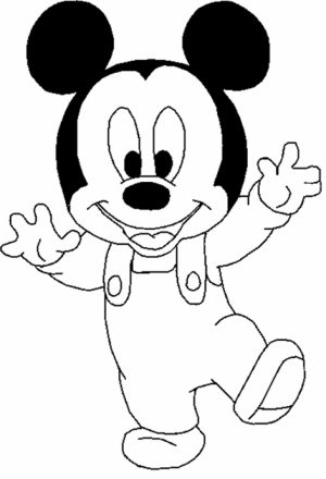 Printable Mickey Mouse Coloring Page   41558