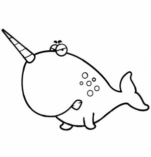 Printable Narwhal Coloring Pages   01827
