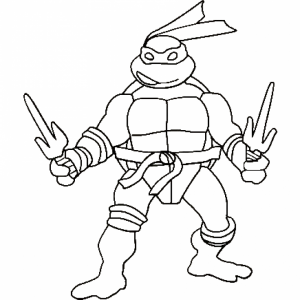 Printable Ninja Turtle Coloring Page Online   21065