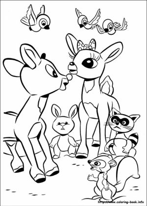Printable Rudolph Coloring Page for Kids   BV21Z