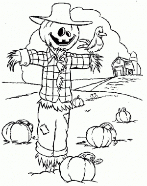 Printable Scarecrow Coloring Pages for Kids   BKj66