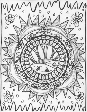Printable Trippy Coloring Pages for Grown Ups   US7A1