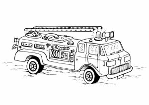 Printables for Toddlers   Fire Truck Coloring Page Online Free   64270
