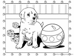 Puppy Coloring Pages Free for Kids   IX63T