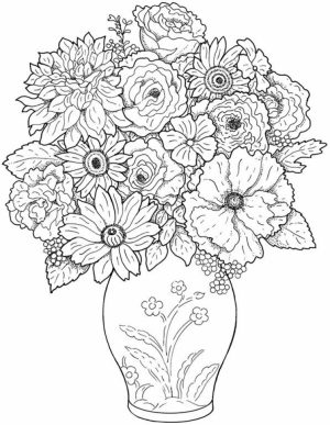 Realistic Flowers Coloring Pages for Adults   61729