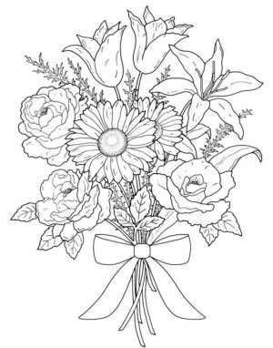 Realistic Flowers Coloring Pages for Adults   7dg40