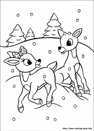 Rudolph Coloring Page Printable for Kids   WY71R