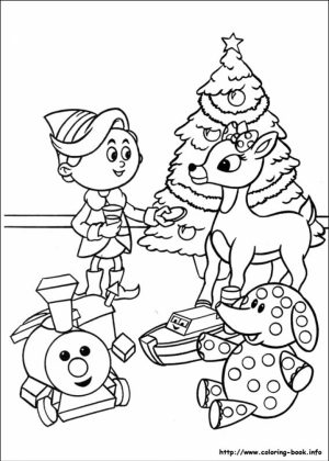 Rudolph Coloring Page to Print for Kids   Q1CIN