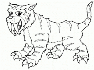 Saber Tooth Tiger Coloring Pages to Print   95831