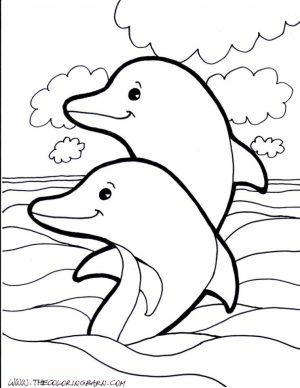 Sea Animals Dolphin Coloring Pages   54617