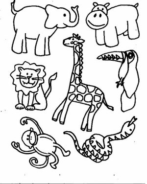 Simple Animals Coloring Pages to Print for Preschoolers   0VJOR