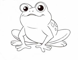 Simple Frog Coloring Pages to Print for Preschoolers   0VJOR