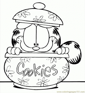 Simple Garfield Coloring Pages to Print for Preschoolers   0VJOR