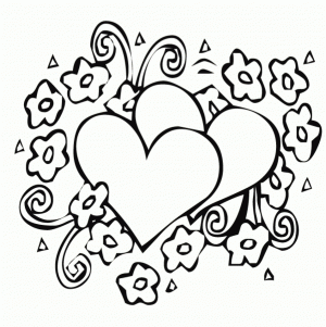 Simple Hearts Coloring Pages to Print for Preschoolers   0VJOR