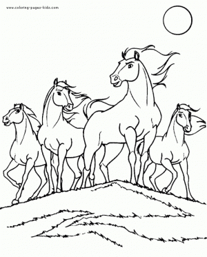 Simple Horses Coloring Pages to Print for Preschoolers   kbld1