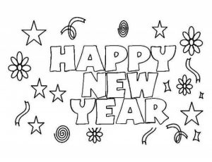 Simple New Years Coloring Pages to Print for Preschoolers   65982