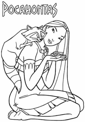Simple Pocahontas Coloring Pages to Print for Preschoolers   0VJOR