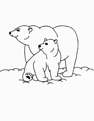 Simple Polar Bear Coloring Pages to Print for Preschoolers   cdsxi