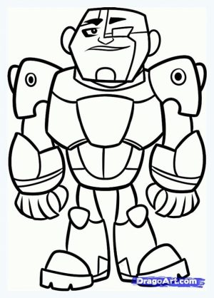 Simple Teen Titans Coloring Pages to Print for Preschoolers   kbld1